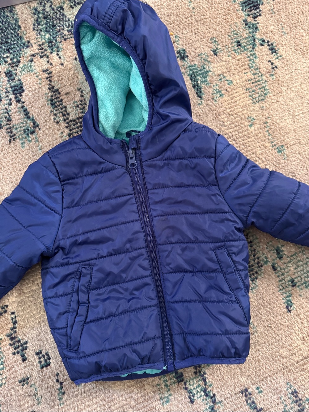 Navy Puffer Hooded Jacket CAT AND JACK - USED 12 months